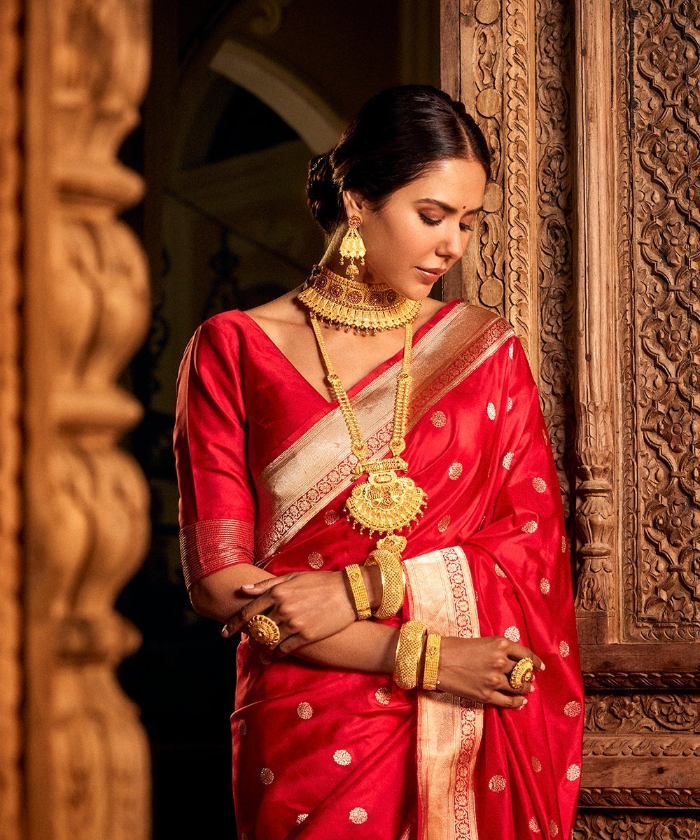 WHITEDEER Banarasi Soft Silk Saree